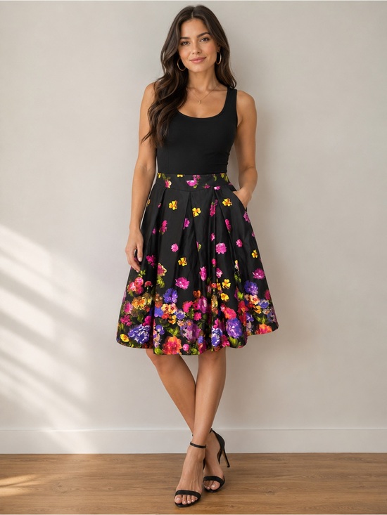 Mix Nouveau Dresses & Skirts - Mix Nouveau Skirt Size Large Floral Pockets On The Side